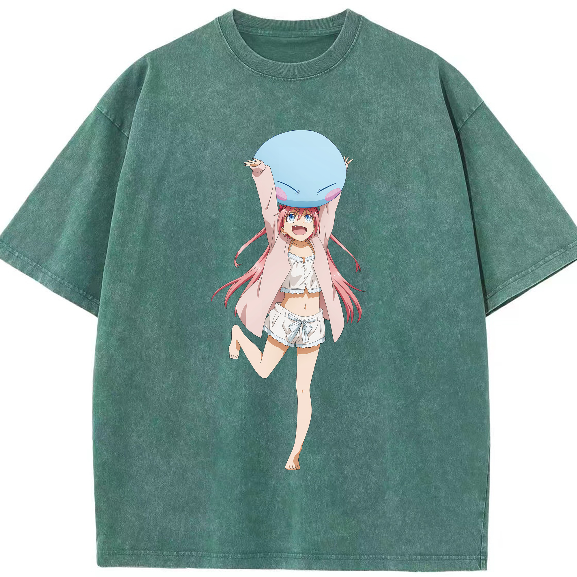 （画像用） 転スラ Regarding Reincarnated to Slime 綿100% ヴィンテージ風 半袖Tシャツ（フロントプリント）
